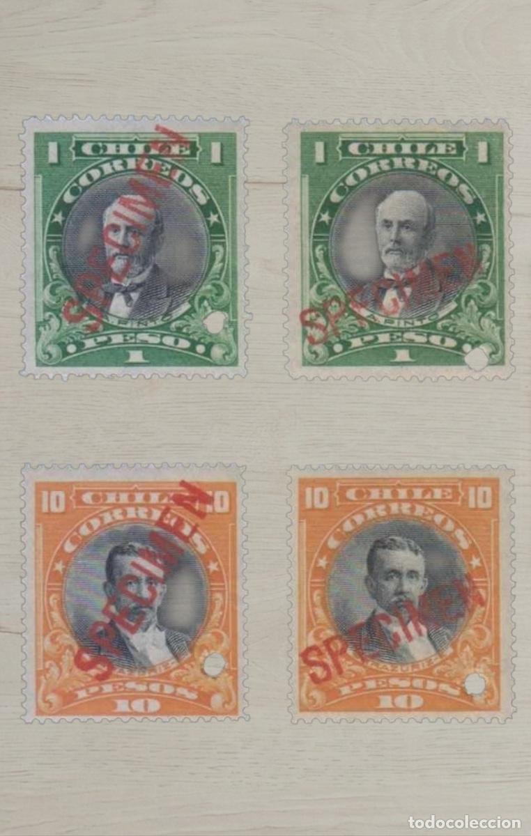 Sellos: Chile 1900-1901 Presidents Pinto & Errazuriz High Values 4v Mint - Rare Official SPECIMEN Overprints