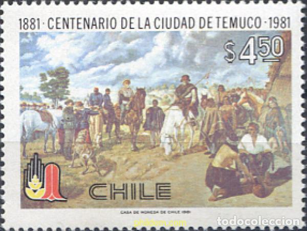 Sellos: 303335 MNH CHILE 1981 CENTENARIO DE LA CIUDAD DE TEMUCO - Foto 1