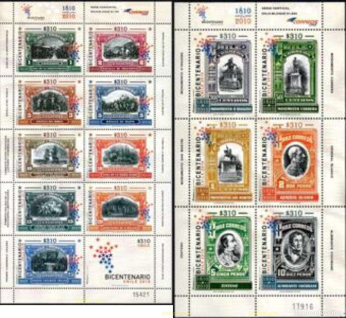 Sellos: 773730 MNH CHILE 2009 BICENTENARIO DE CHILE