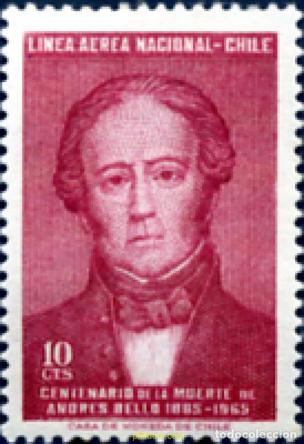 Sellos: 247437 MNH CHILE 1965 CENTENARIO DE LA MUERTE DEL POETA LATINO-AMERICANO ANDRES BELLO