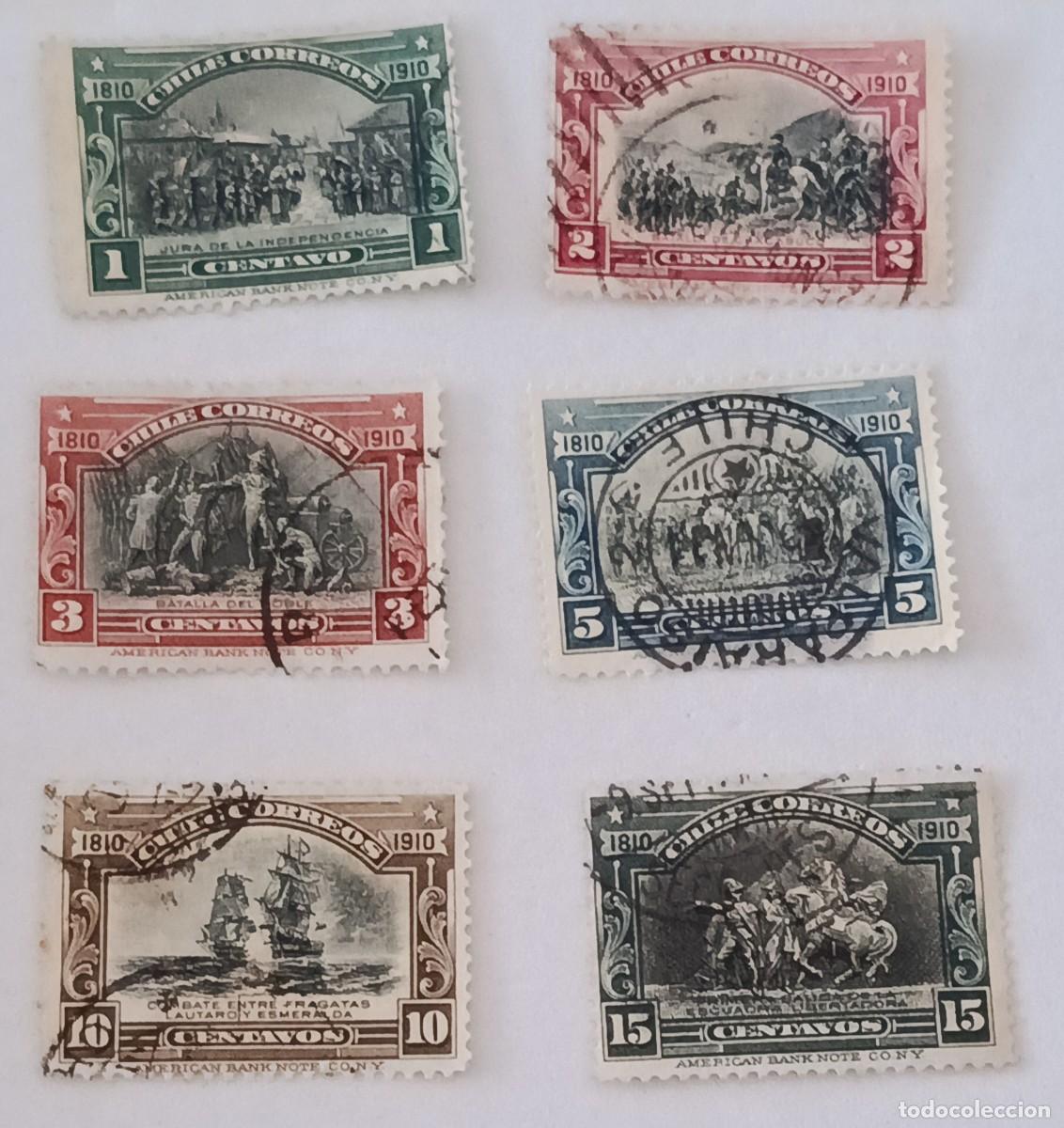 Sellos: Sellos Chile 1910 Centenario de la independencia.