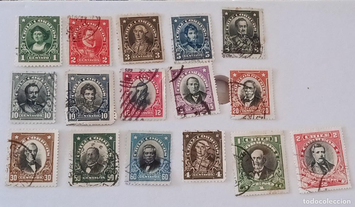 Sellos: Sellos Chile 1911 Personajes. Leyenda &rdquo;CHILE CORREOS&rdquo;
