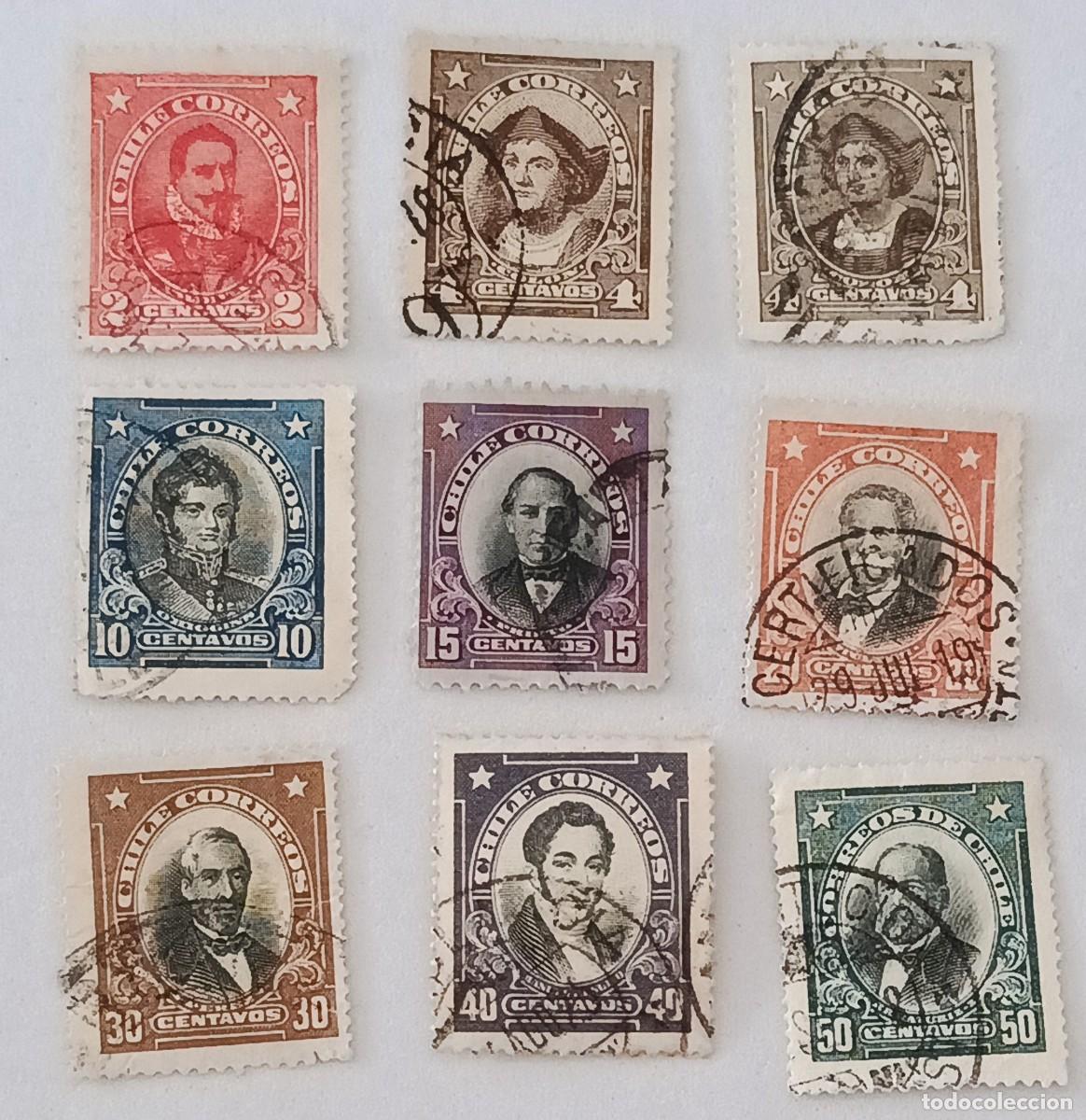 Sellos: Sellos Chile 1915 -1927 Personajes. Tipos de 1.911. Leyenda &rdquo;CHILE CORREOS&rdquo;