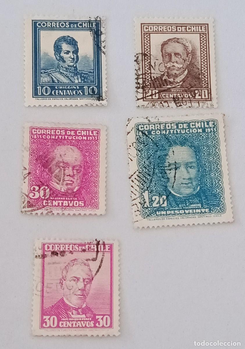 Sellos: Sellos Chile 1931, 1932, 1934, Manuel Bulnes, Bernardo O&acute;Higgins, Jos&eacute; Joaqu&iacute;n P&eacute;rez y Centenario Cs