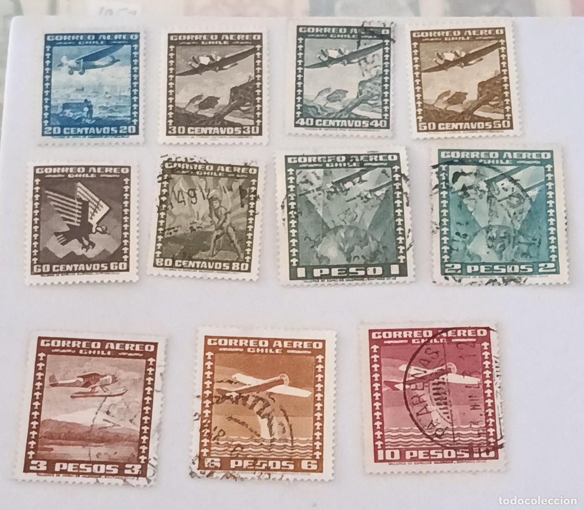 Sellos: Sellos Chile 1934 -1952 A&eacute;reos.
