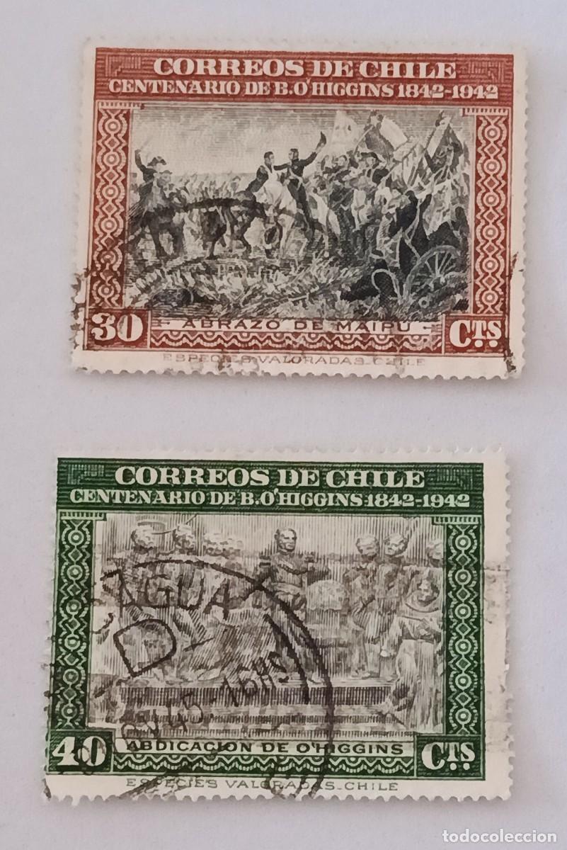 Sellos: Sellos Chile 1945 Centenario de la muerte de Bernardo O&acute;Higgins, 1.778 - 1.842. Militar y pol&iacute;tico.