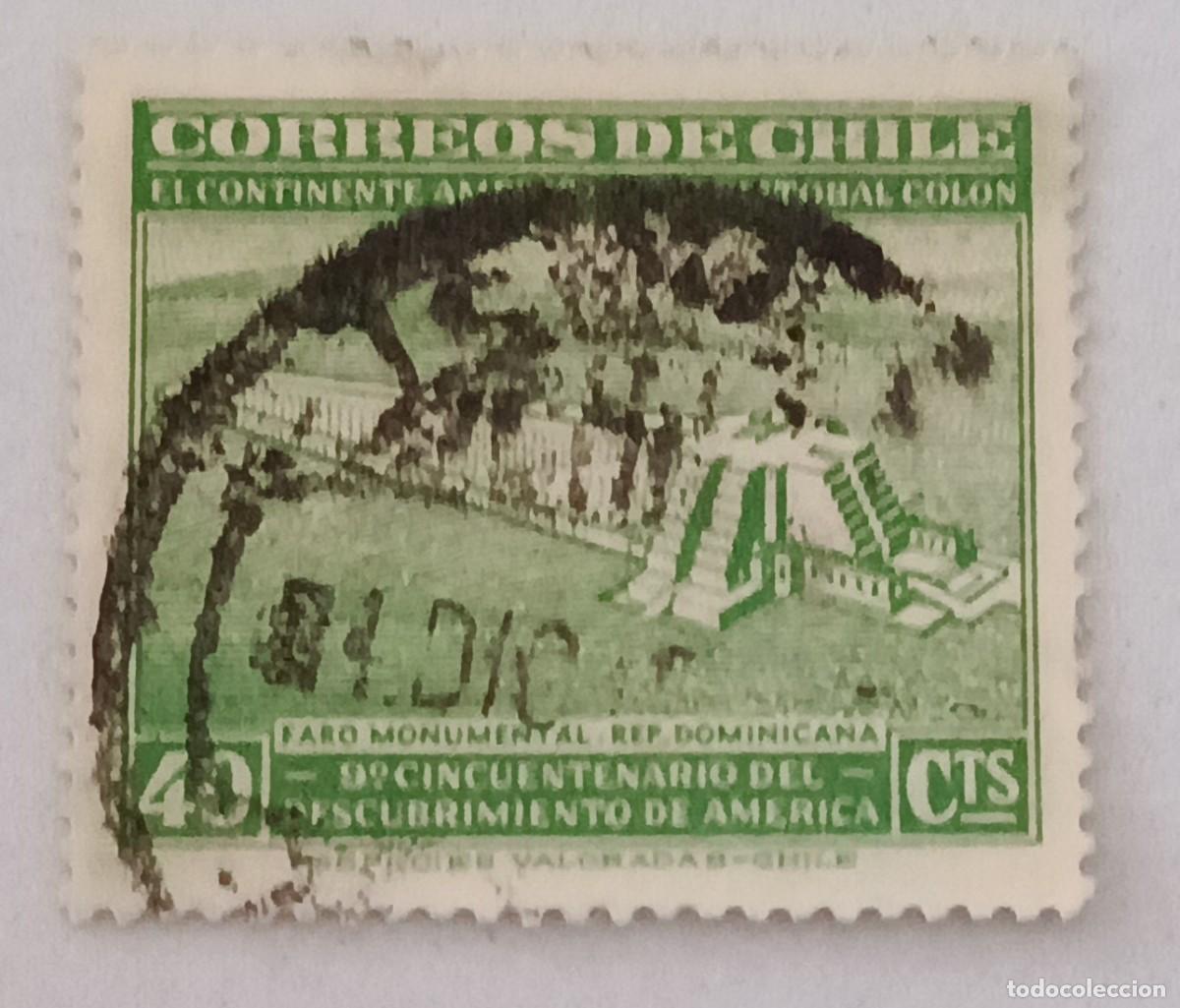 Sellos: Sellos Chile 1945 450 Aniversario del descubrimiento de Am&eacute;rica.