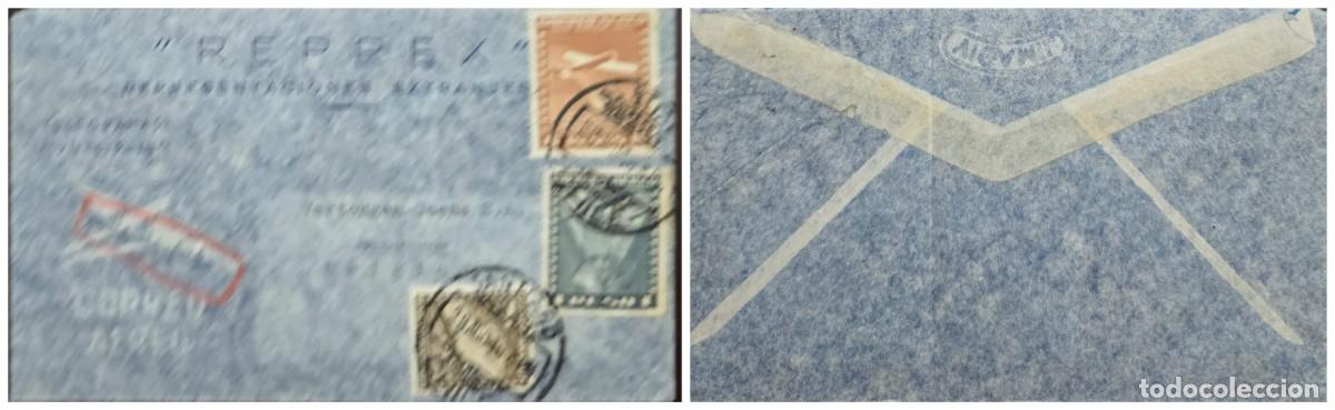Sellos: O) 1939 circa, CHILE, REPPEX - FOREIGN REPRESENTATIONS, AIRPLANE, REGISTERED