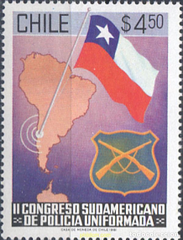 Sellos: 303339 MNH CHILE 1981 II CONGRESO SUDAMERICANO DE POLICIA UNIFORMADA