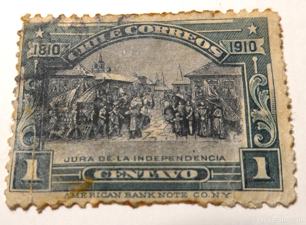 Sellos: Sello postal de Chile 1 centavo de 1910 ,Centenario de la Independencia