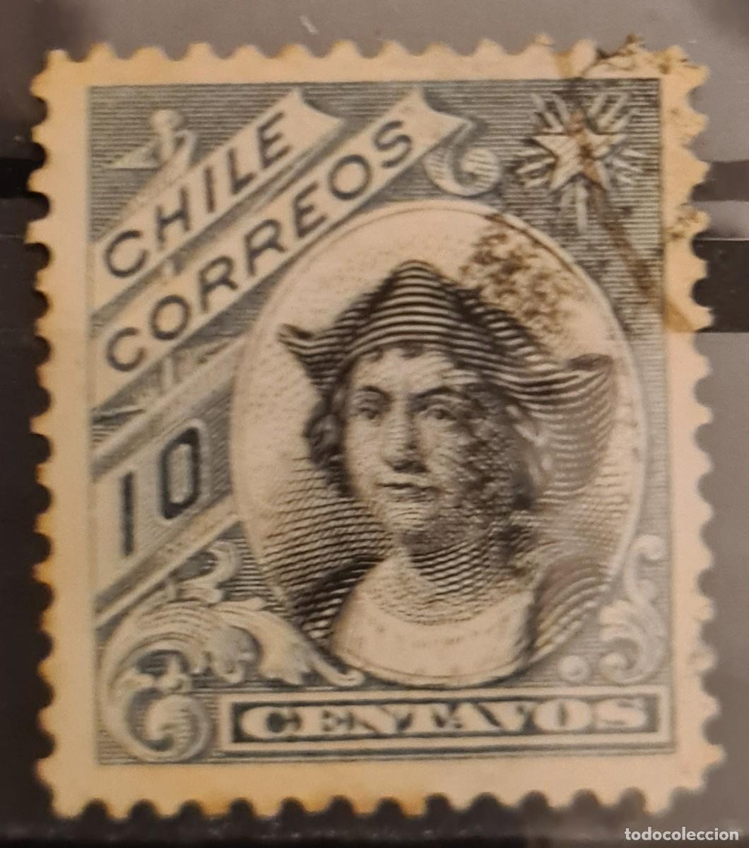 Sellos: Sello usado de Chile 1905-1908: Crist&oacute;bal Col&oacute;n