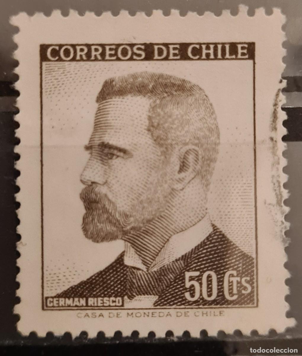 Sellos: Sello usado de Chile 1966. Ex-presidentes: Germ&aacute;n Riesco