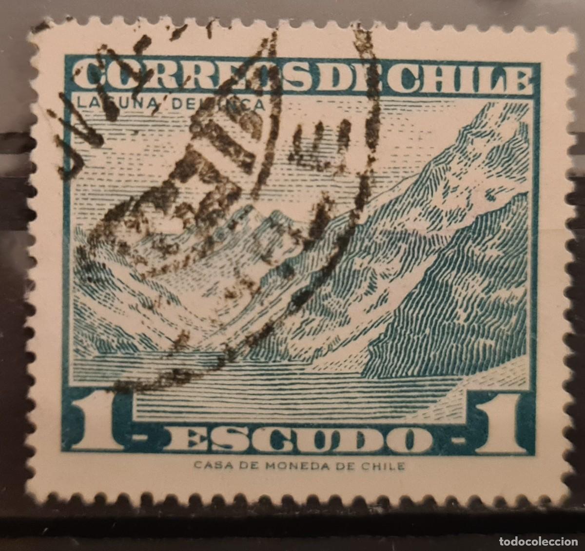 Sellos: Sello usado de Chile 1968: Laguna del Inca