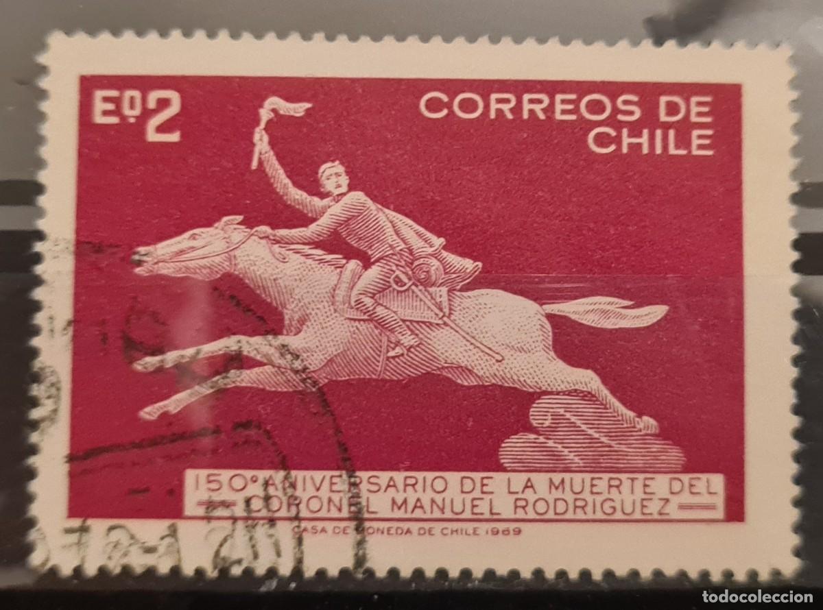 Sellos: Sello usado de Chile 1969: 150 aniversario de la muerte del coronel Manuel Rodr&iacute;guez