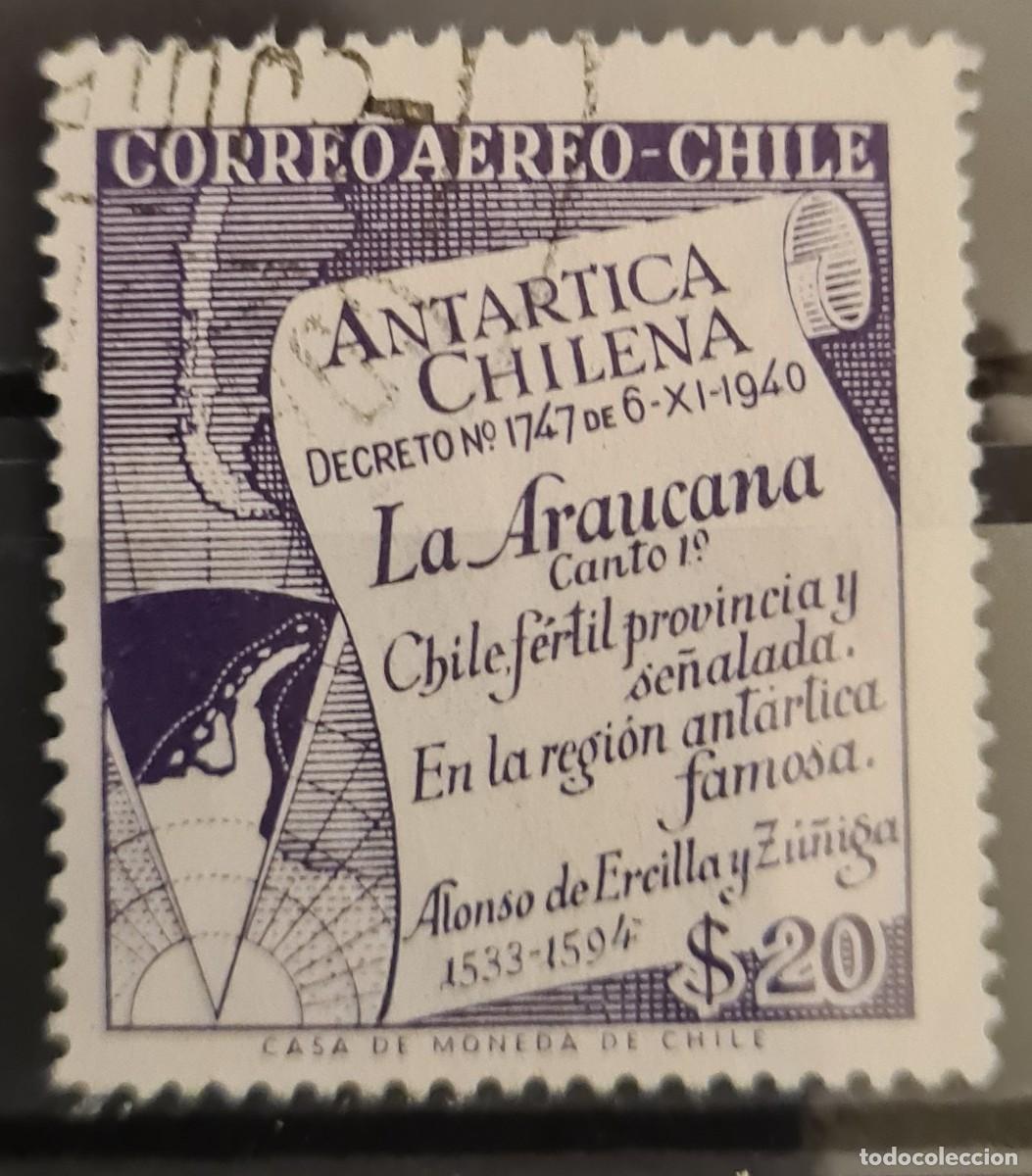 Sellos: Sello a&eacute;reo usado de Chile 1958: Ant&aacute;rtida chilena