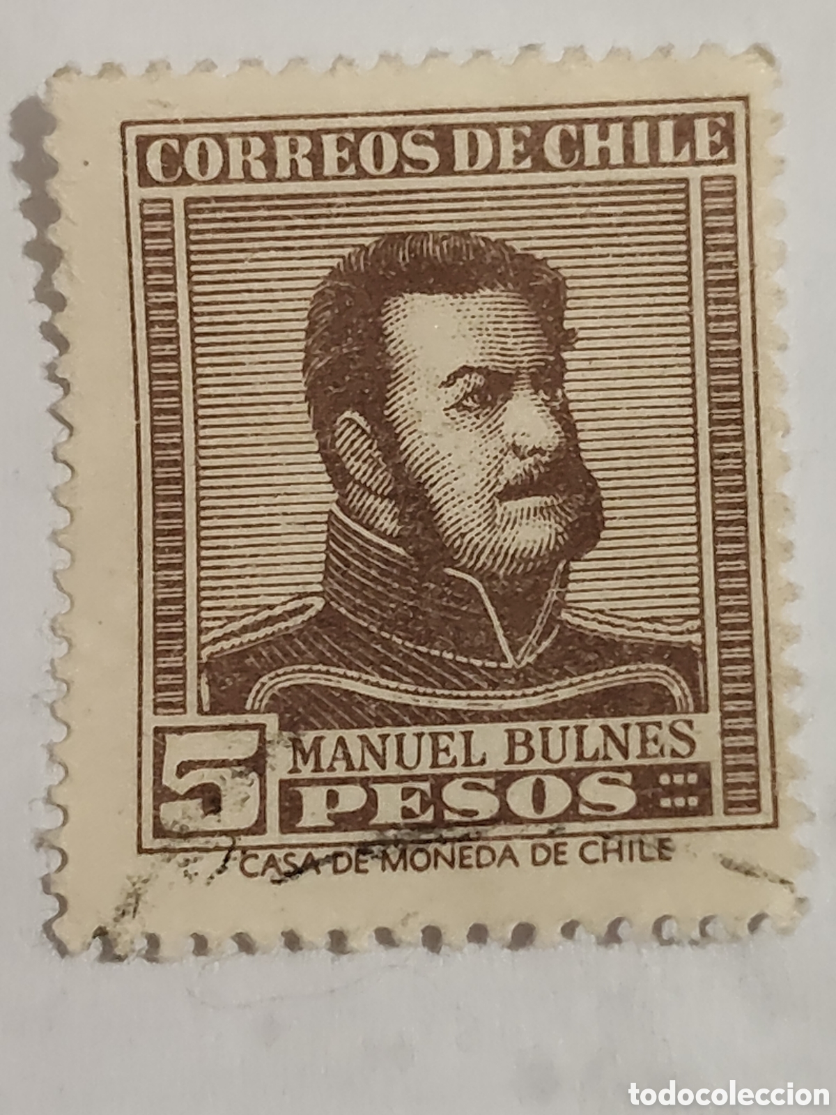 Selos: Sello de Chile Manuel Bulnes Presidente 1841-51 a&ntilde;o1956