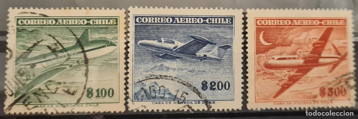 Stamps: Serie completa de sellos a&eacute;reos usados de Chile 1955-60