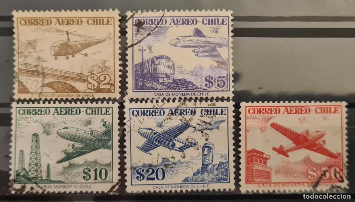 Stamps: Serie de sellos a&eacute;reos usados de Chile 1956-57