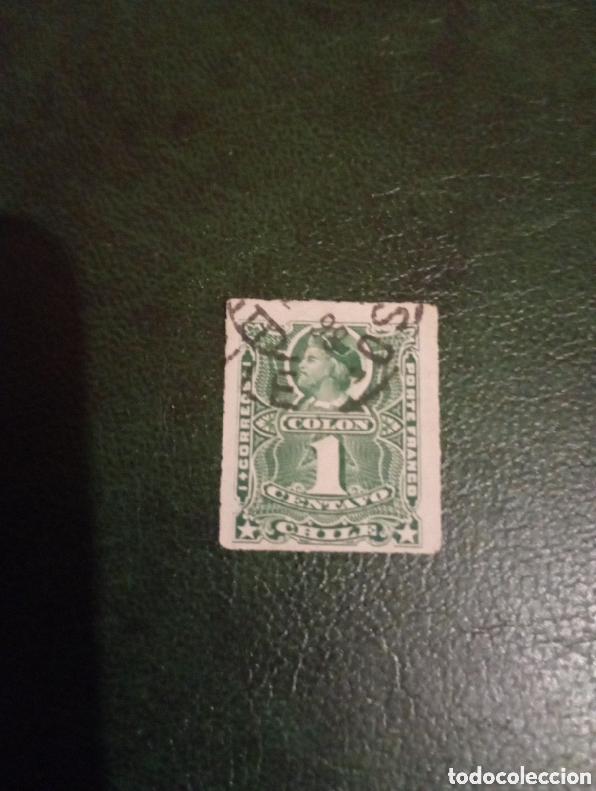 Sellos: CORREO DE CHILE SC324 1 CENTAVO COLON, A&Ntilde;O 1878.