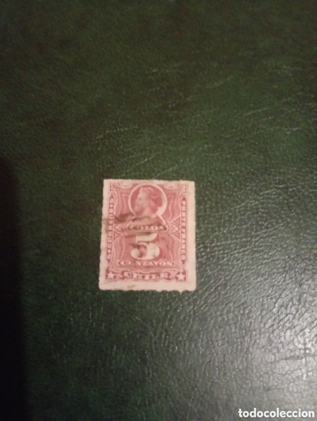 Sellos: CORREO DE CHILE SC327 5 CENTAVOS COLON, A&Ntilde;O 1878.