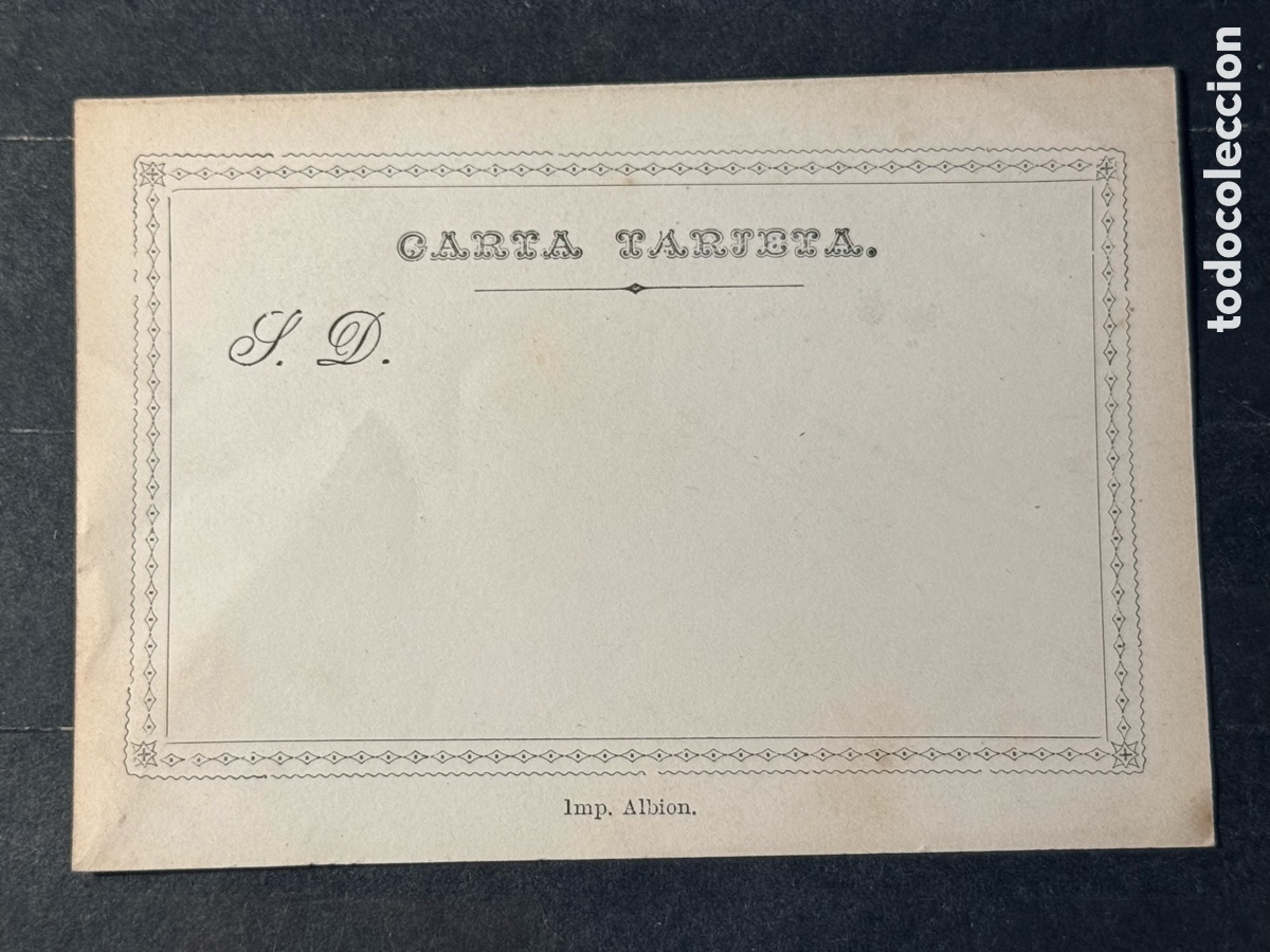 Sellos: Chile. Siglo XIX. Carta tarjeta imprenta Albi&oacute;n. Entero postal. Nuevo sin goma.