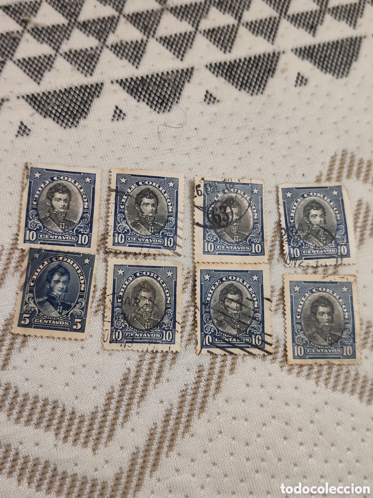 Sellos: 8 sellos de Chile Bernardo O'Higgins 1912 usados