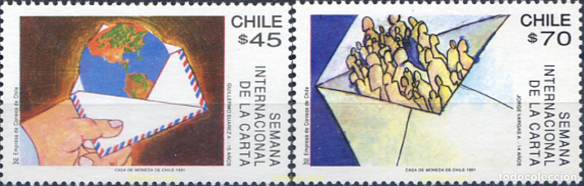 Sellos: 303496 MNH CHILE 1991 SEMANA INTERNACIONAL DE LA CARTA