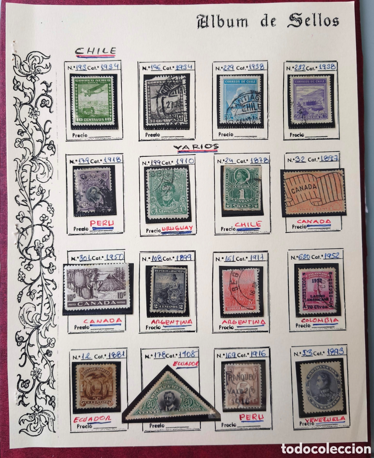 Sellos: Chile. 1870-1950. Set de sellos