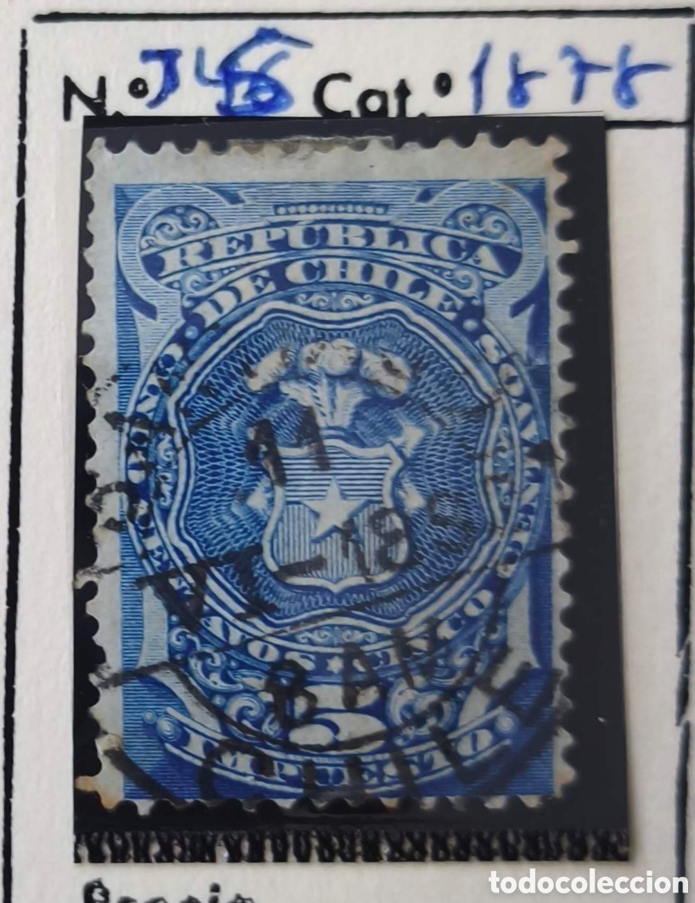 Sellos: Chile. 1878. 5 centavos - Foto 1