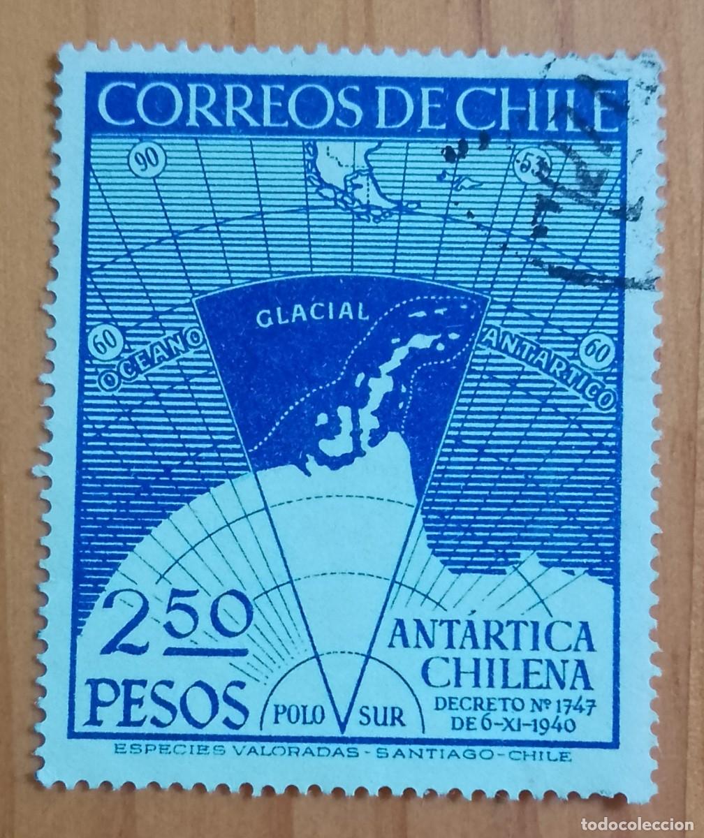 Sellos: CHILE - V/F 2,50 P - A&Ntilde;O 1947, ANTARTICA CHILENA, POLO SUR - VER DESCRIPCI&Oacute;N