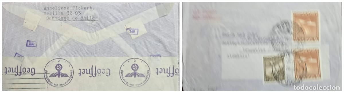 Sellos: O) CHILE, GEOFFNET, CORRESPONDENCE SUBJECT TO MILITARY CENSORSHIP, CIRCULATED COVER TO GERMANY
