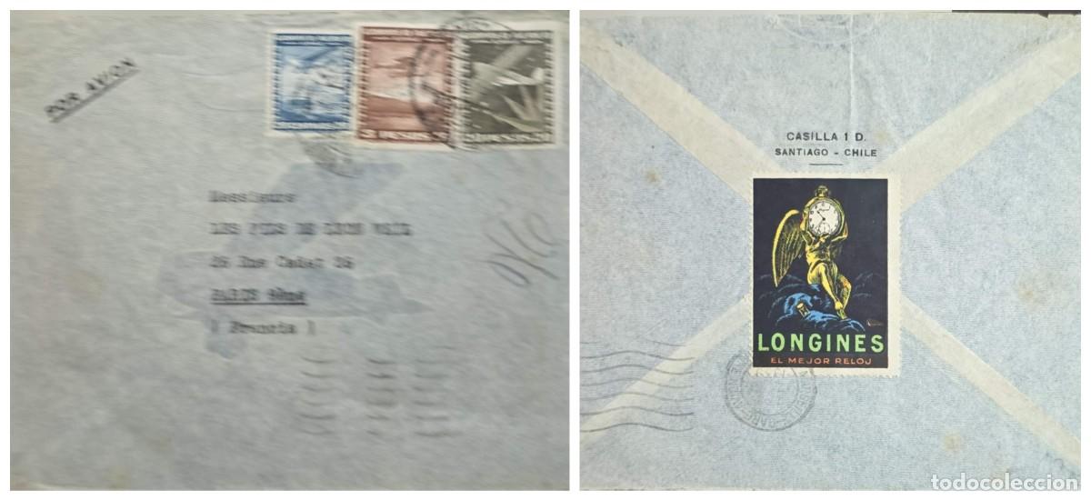 Sellos: O) 1959 CHILE, PLANE, AIRMAIL, CLOCK EL MEJOR RELOJ LONGINES CINDERELLA, XF