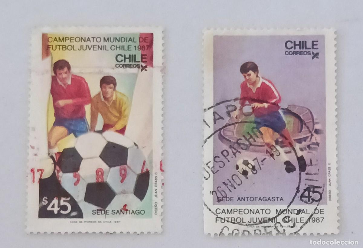 Sellos: Sellos Chile 1987 H. 31. Campeonato mundial de f&uacute;tbol junior. Chile&acute;87