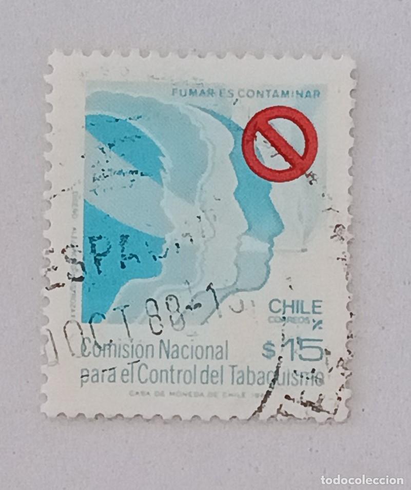 Sellos: Sellos Chile 1987 Campa&ntilde;a anti - tabaco. 2 C.