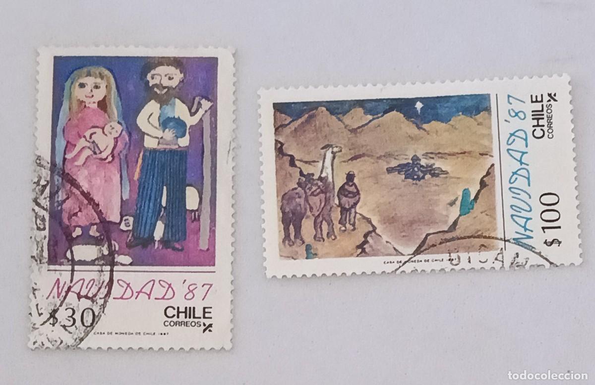 Sellos: Sellos Chile 1987 Navidad. Dibujos Infantiles.
