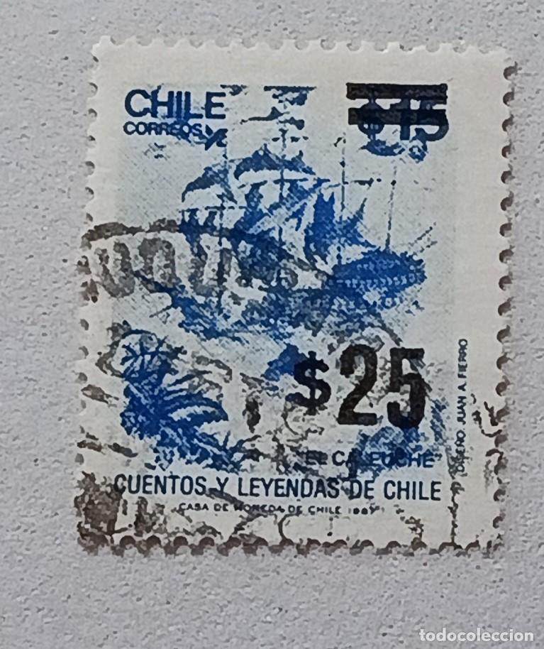 Sellos: Sellos Chile 1989 Cuentos populares. Sellos de 1.987, ns&ordm; 1139/42 sobrecargados.