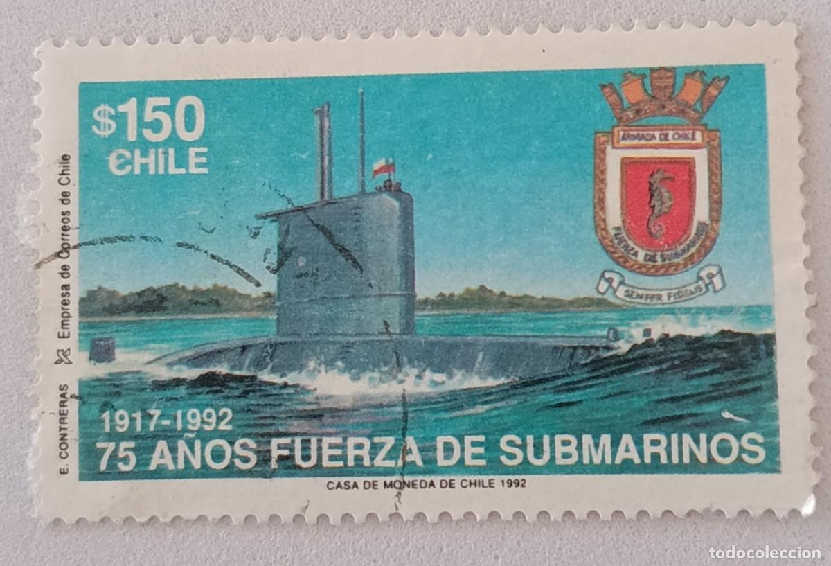 Sellos: Sellos Chile 1992 75 Aniversario de la flota nacional de submarinos.