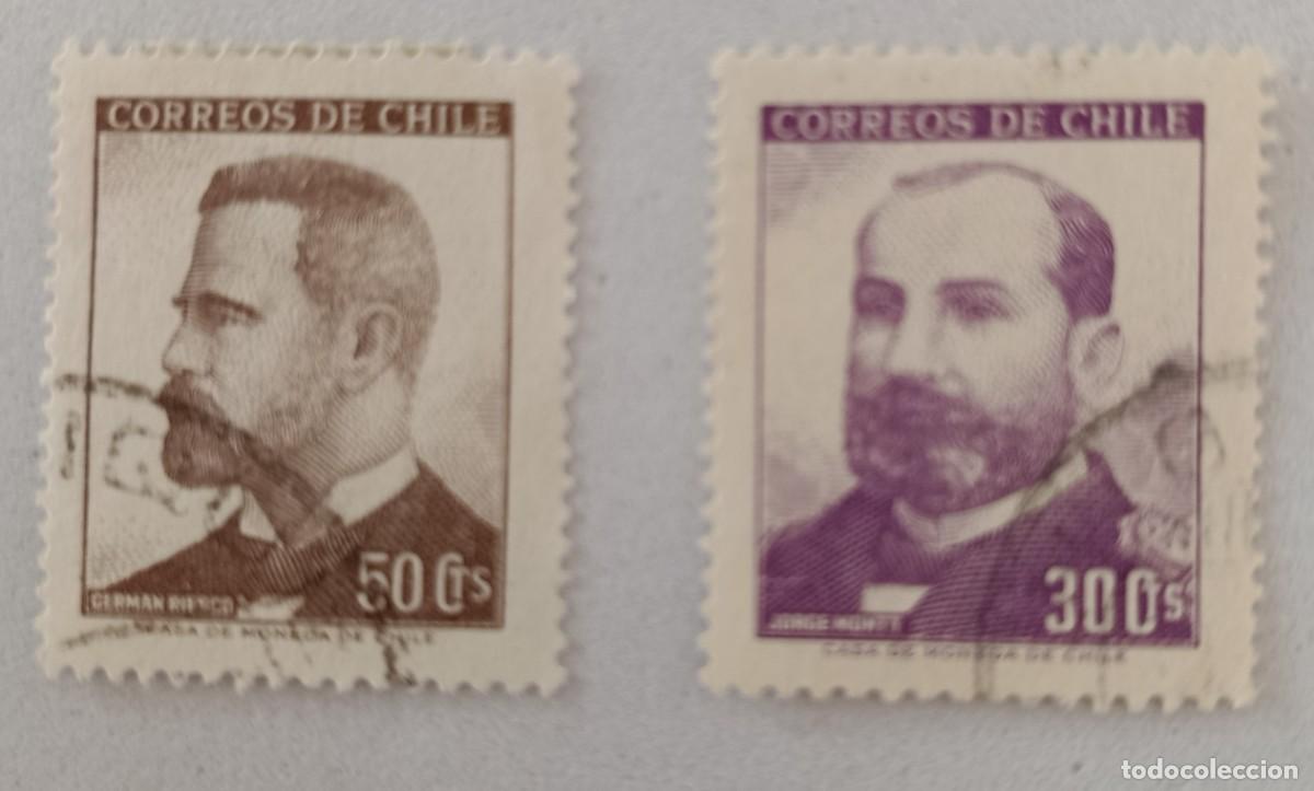 Timbres: Sellos Chile 1966 Jorge Montt &Aacute;lvarez y Germ&aacute;n Riesco Err&aacute;zuriz.
