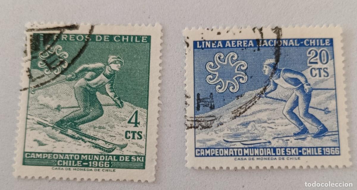 Timbres: Sellos Chile 1965 Campeonato mundial de esqu&iacute;. Portillo, Chile.