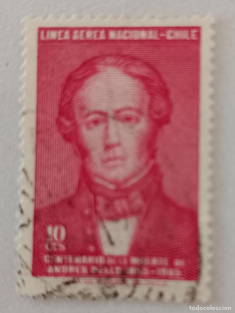 Timbres: Sellos Chile 1965 Centenario de la muerte de Andr&eacute;s Bello, 1.781 - 1.865. Poeta. A&eacute;reo.