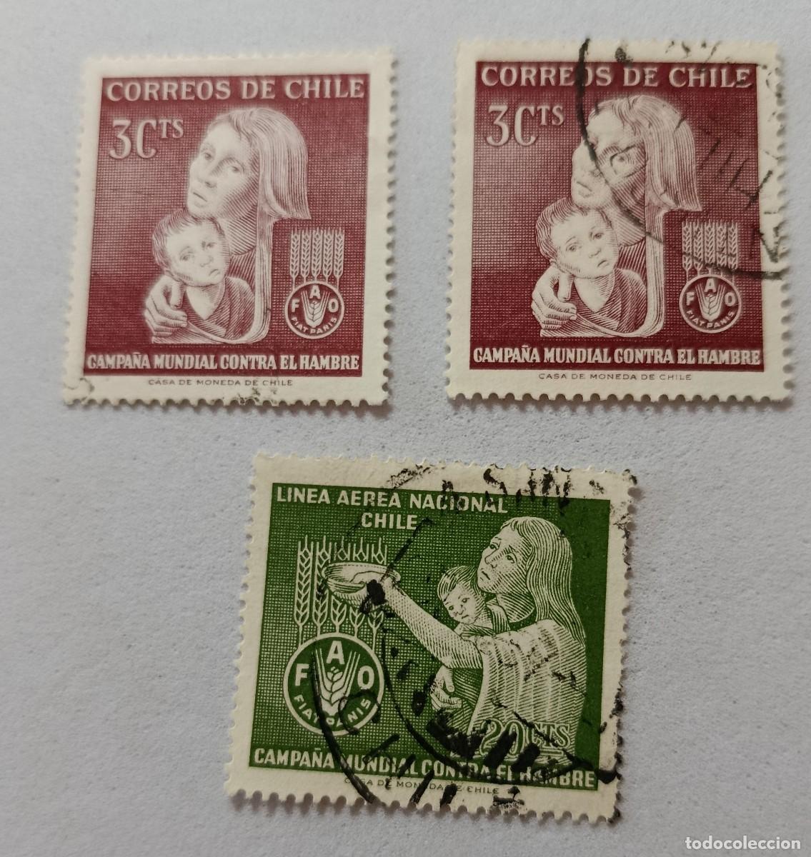 Stamps: Sellos Chile 1963 Campa&ntilde;a mundial contra el hambre.