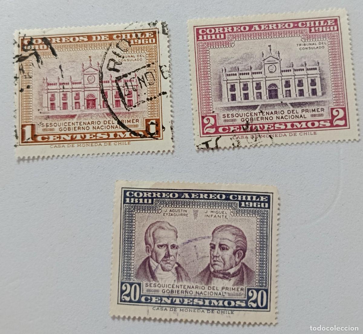 Sellos: Sellos Chile 1962 CL Aniversario del primer gobierno nacional.