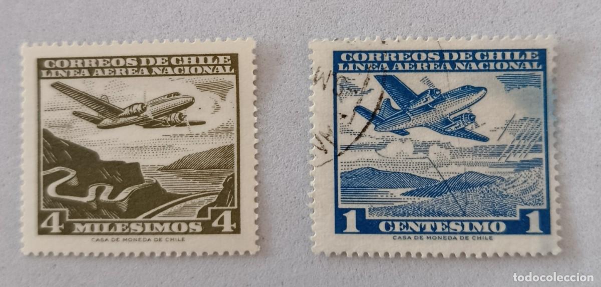 Francobolli: Sellos Chile 1960 -1961 Serie de 1.950 - 1.959 modificada. A&eacute;reos.