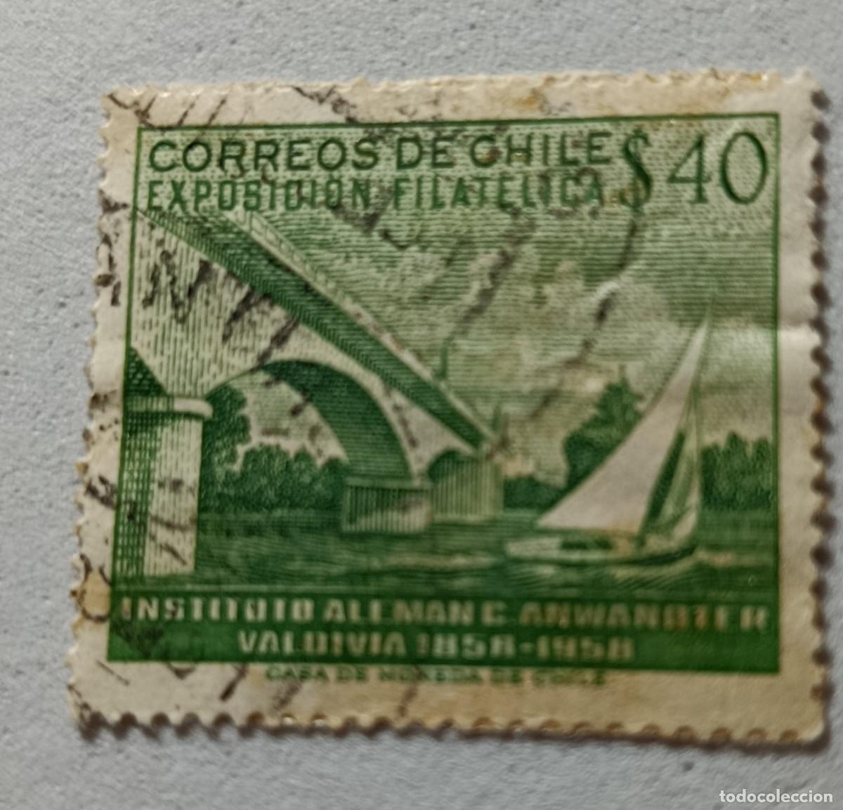 Sellos: Sellos Chile 1959 H. 7. Centenario del Instituto Alem&aacute;n y Exposici&oacute;n Filat&eacute;lica de Valdivia.