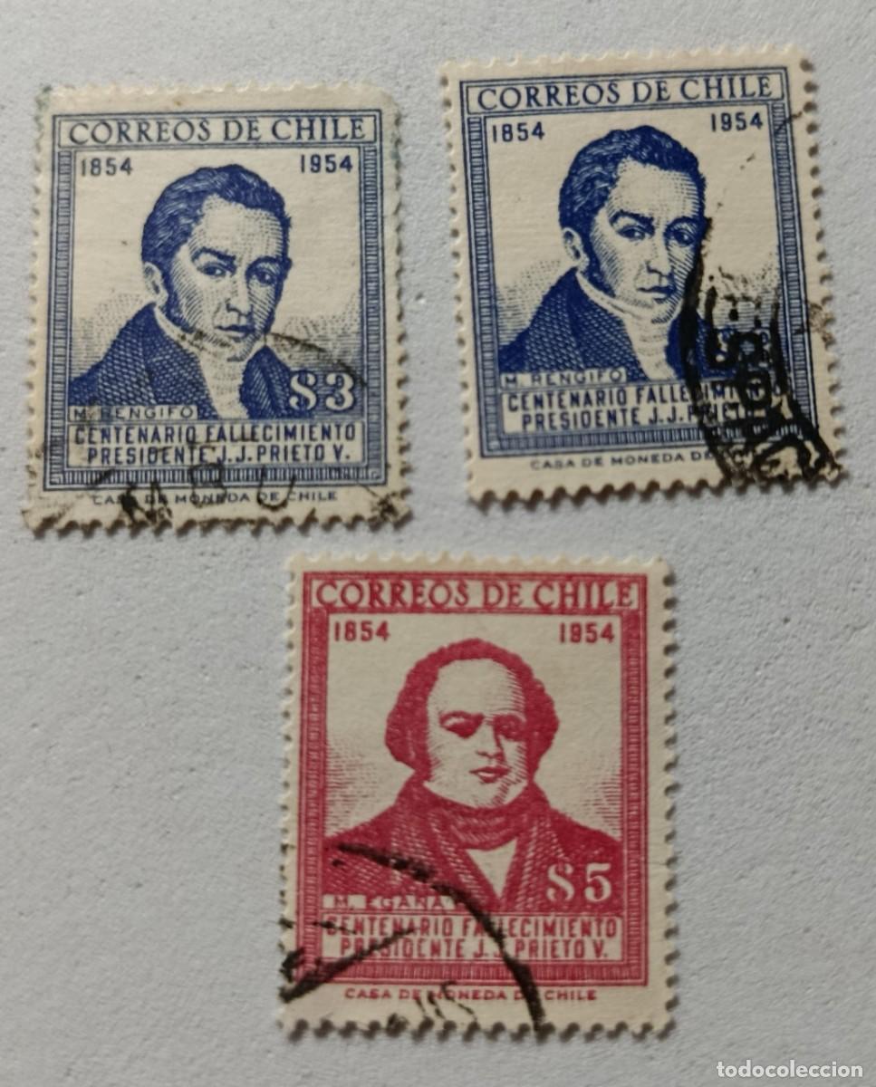 Sellos: Sellos Chile 1955 -1956 Centenario de la muerte del presidente de la rep&uacute;blica Jos&eacute; Joaqu&iacute;n Prieto,