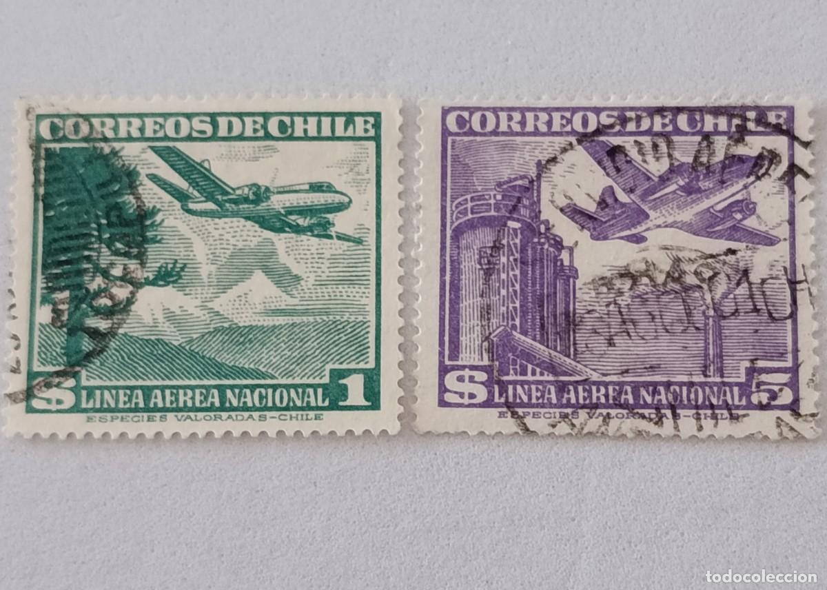 Sellos: Sellos Chile 1950 -1954 A&eacute;reos.