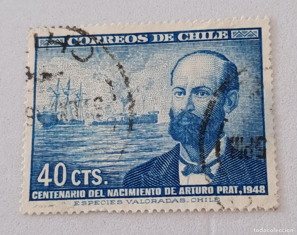 Sellos: Sellos Chile 1948 Centenario del nacimiento del marino y militar Arturo Prat Chac&oacute;n, 1.848 - 1.879