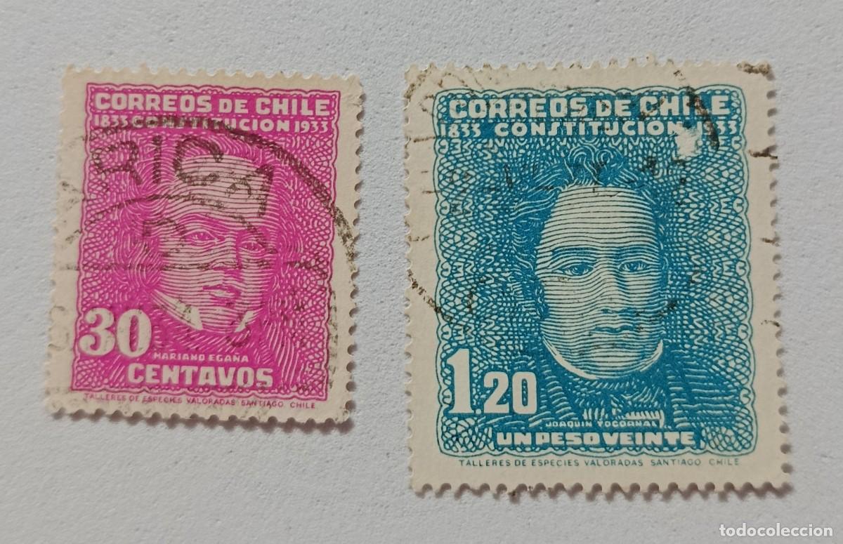 Briefmarken: Sellos Chile 1934 Centenario de la Constituci&oacute;n. Redactores.