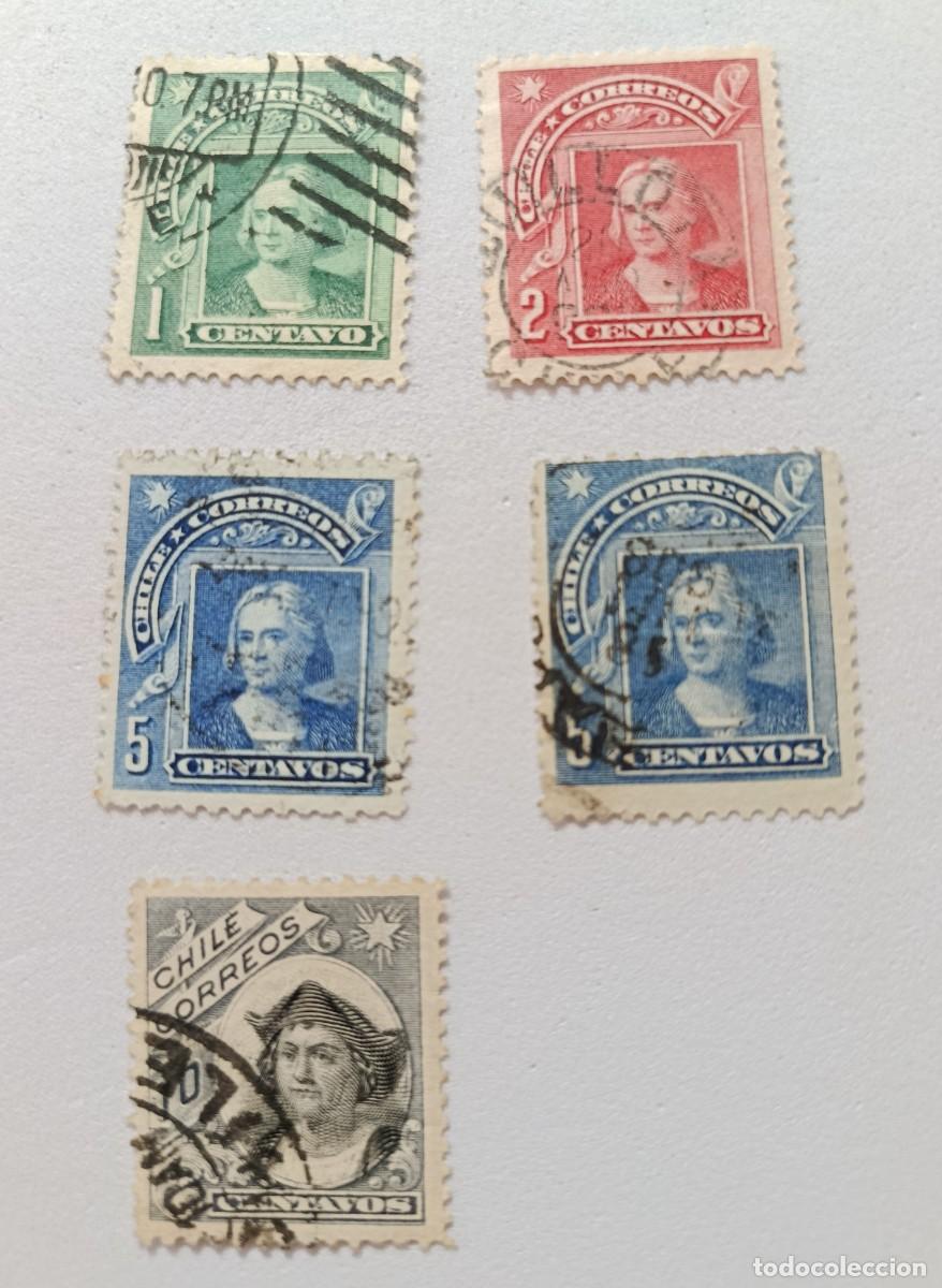Briefmarken: Sellos Chile 1905 Crist&oacute;bal Col&oacute;n. Serie del Peso Bronce.