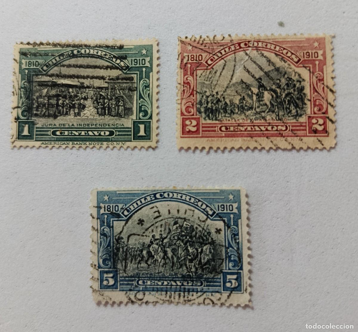 Sellos: Sellos Chile 1910 Centenario de la independencia. - Foto 1